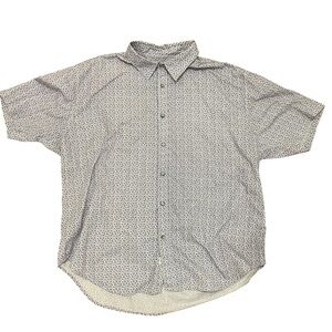 Costaoro Black & White Floral Button Up Short Sleeve Shirt XXL